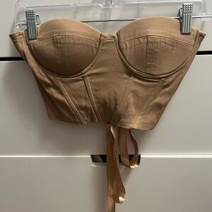 SHEIN Tan Strapless Corset Bra